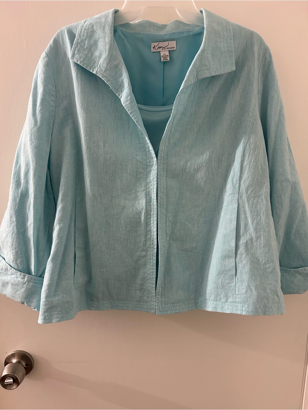 Kim Rogers Light Blue Linen and Cotton Jacket with Matching Tank
